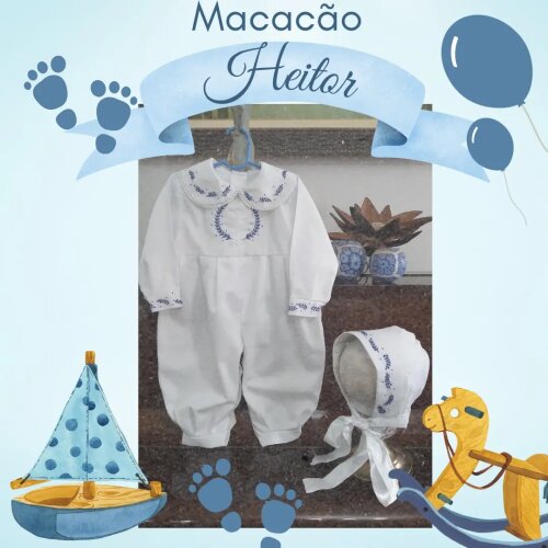 Kit Macacão Batizado Menino Heitor
