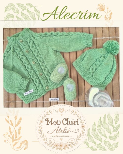 Kit Alecrim Tricô Bebê Antialérgico 3 Pçs