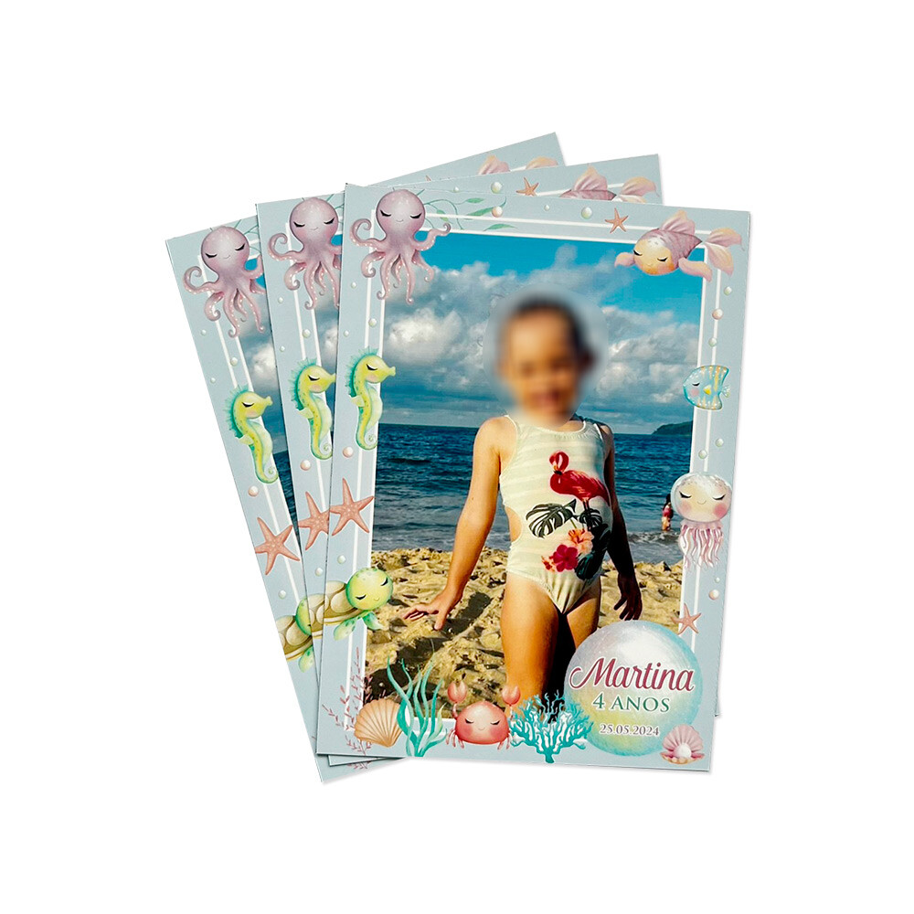 Imã Lembrança Aniversário - Fundo do Mar Aquarelado