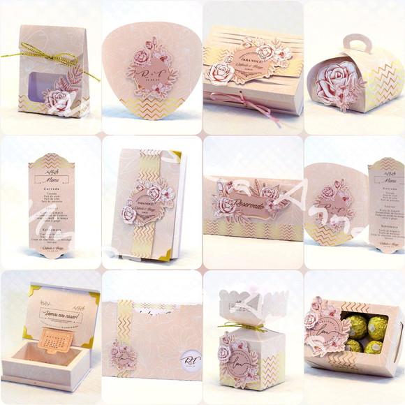 Arquivo de Corte Digital Convite Casamento Luxo Rose