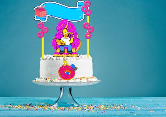 Arquivo Máquina Silhouette Topo de Bolo Homer Simpsons