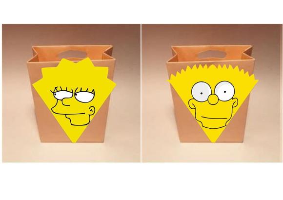Arquivo de Corte Silhouette Sacolinha Bart e Lisa Simpsons