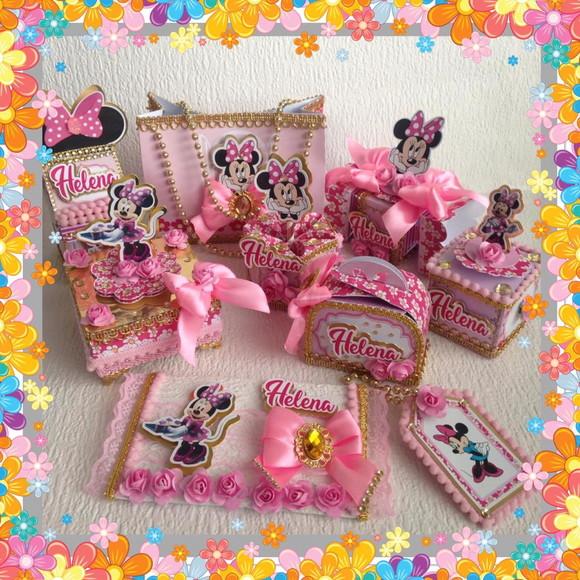 Arquivo Caixa Silhouette Minnie Rosa Luxo