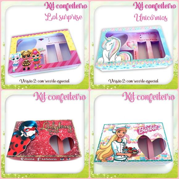 KIT DIGITAL ARQUIVO CAIXAS SILHOUETTE CONFEITEIRO