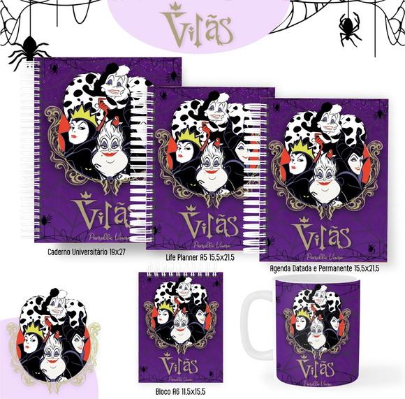 Combo de Capas Volta Ás Aulas Vilãns Disney Png/ pdf