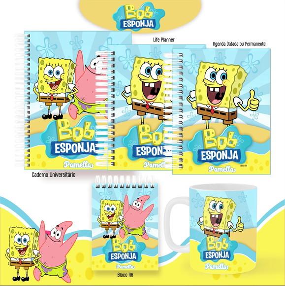 Combo de Capas Volta Ás Aulas Bob Esponja Png / pdf