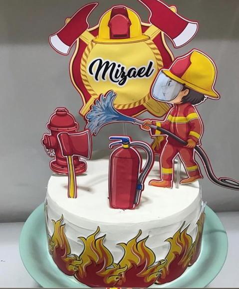 Arquivo Digital de Corte Topo de Bolo Bombeiros Studio