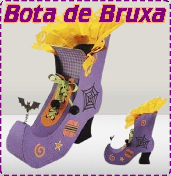 Arquivo Digital Silhouette Bota de Bruxa Halloween