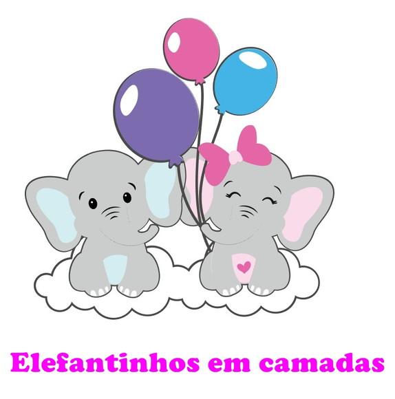 Arquivo Digital Silhouette Elefantinhos em Camadas