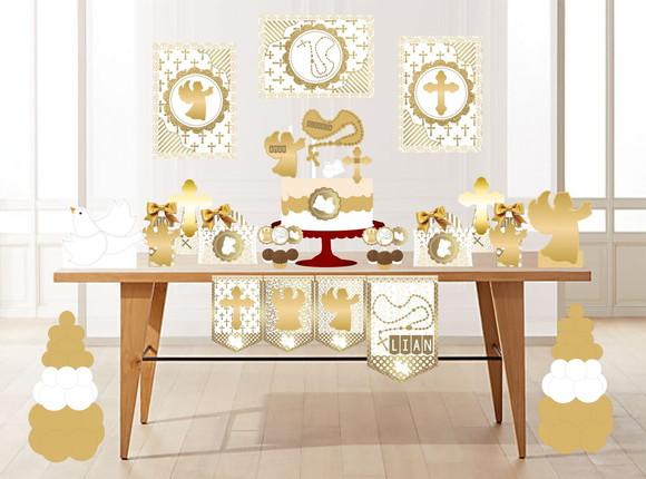 Arquivo Máquina Silhouette Batizado Dourado