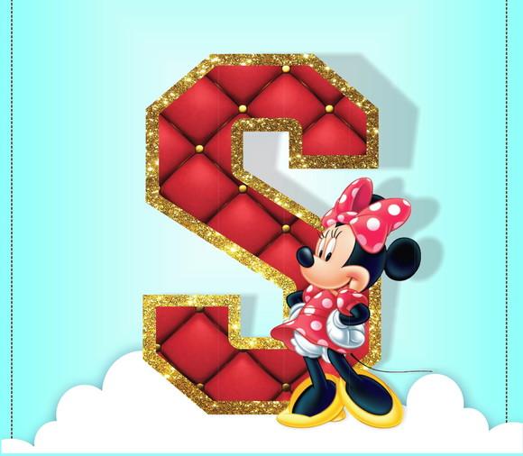 Arquivo Máquina Silhouette Alfabeto Minnie Vermelha 3d