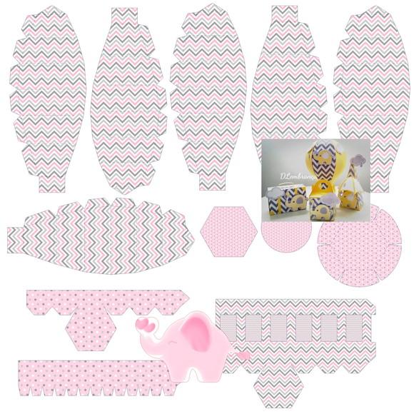 Arquivo Kit Silhouette Elefantinha Rosa Luxo Exclusivo