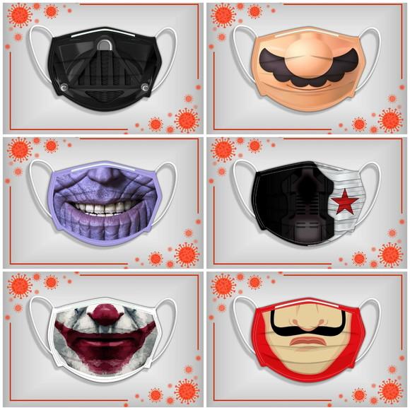 Arquivo Combo Arte para Sublimação Máscaras Super Herois