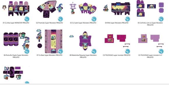 Arquivo Caixa Silhouette Super Monsters Luxo