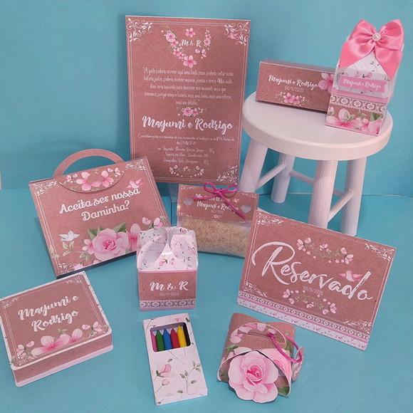 Kit Digital Arquivo de Corte Silhouette Casamento Luxo