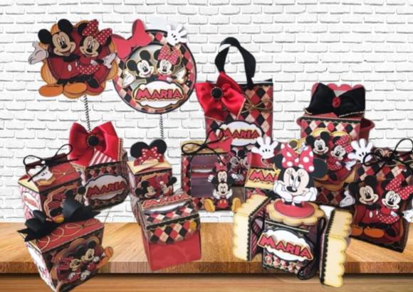 Arquivo Caixa Silhouette Minnie e Mickey Luxo