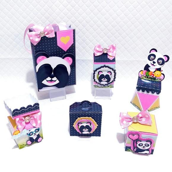 Arquivo Corte Digital Festa Panda Rosa Menina Luxo