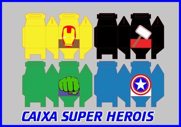Arquivo Digital Máquina Silhouette Caixa Super Herois