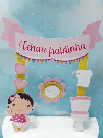 ARQUIVO DIGITAL SILHOUETTE ADEUS FRALDINHA MENINA LUXO