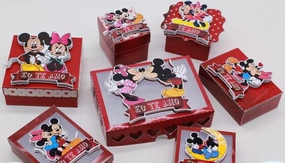 ARQUIVO DIGITAL SILHOUETTE CAIXINHAS MINNIE E MICKEY LUXO