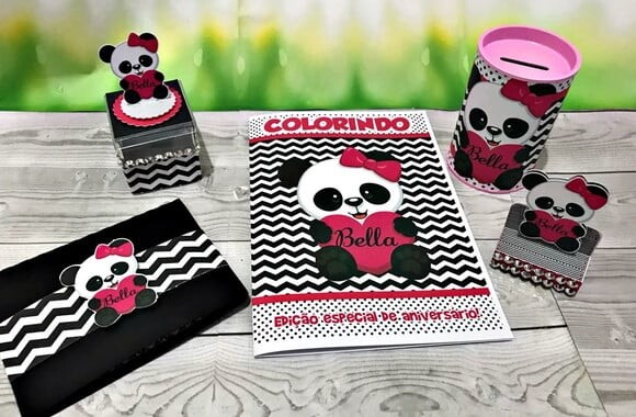ARQUIVO DIGITAL SILHOUETTE PANDA PINK LUXO