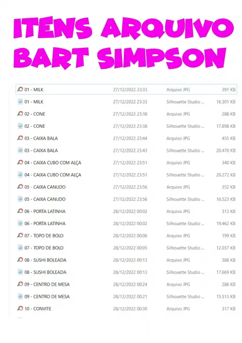 ARQUIVO DE CORTE DIGITAL BART SIMPSON STUDIO