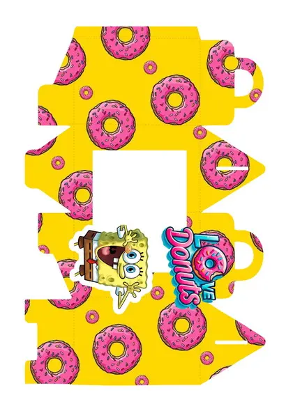 Caixa Donuts com Visor Acetato Bob Esponja Studio e pdf