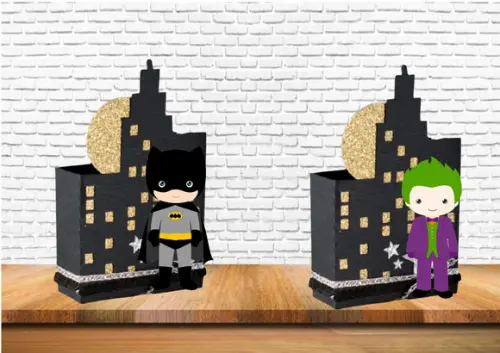 Arquivo Silhouette Centro de Mesa Batman e Coringa Cute