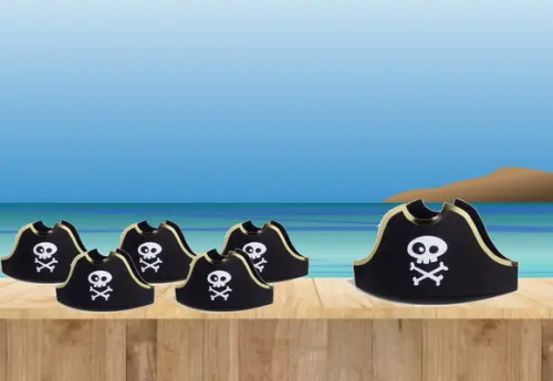 Arquivo Caixa Silhouette Centro de Mesa Chapeu de Pirata