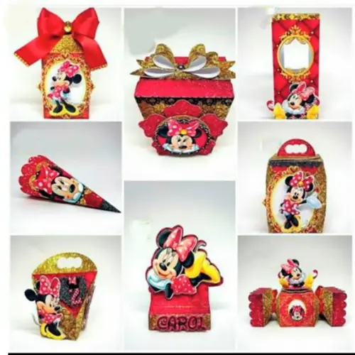 Arquivo de Corte Digital Convite Minnie Vermelha Luxo