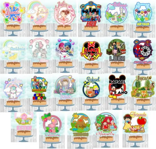 Arquivo de Corte Topos de bolo CIRCULAR 23 Temas Studio