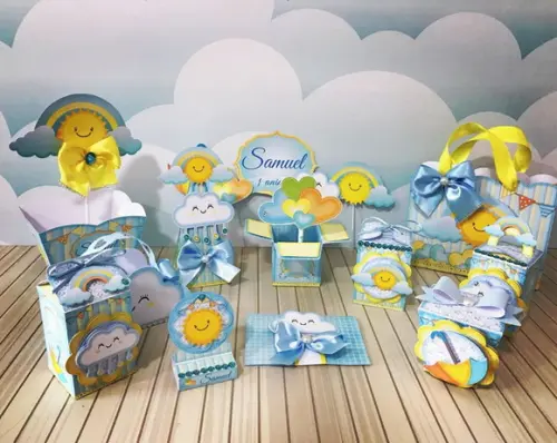 Arquivo de Corte Digital Chuva de Amor Menino Azul Luxo