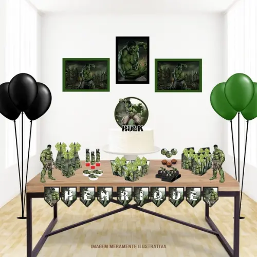 Kit Digital Arquivo Caixas Silhouette Hulk Festa em Casa