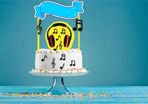 Arquivo Digital Silhouette Top de Bolo Musical em Camadas