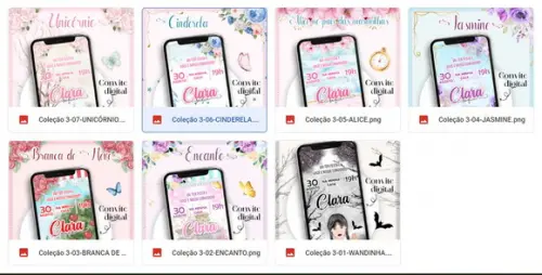 Combo Coleção Artes para Convite Digital 14 Temas Atuais