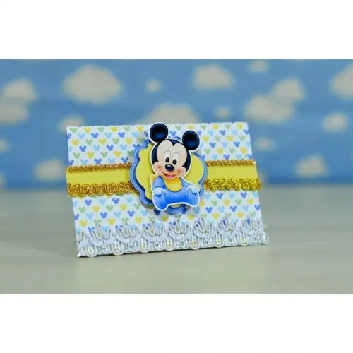 Arquivo de Corte Digital Convite Baby Mickey Luxo