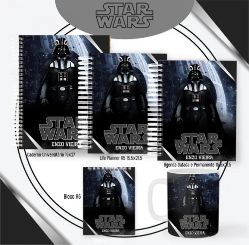 Combo de Capas Volta Ás Aulas Star Wars Png/ pdf