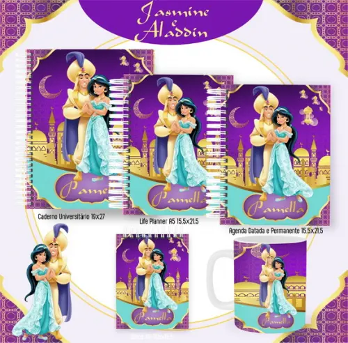 Combo de Capas Volta Ás Aulas Jasmine e Alladin Png/ pdf
