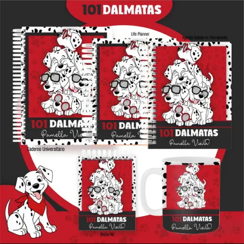 Combo de Capas Volta Ás Aulas 101 Dalmatans Png / pdf