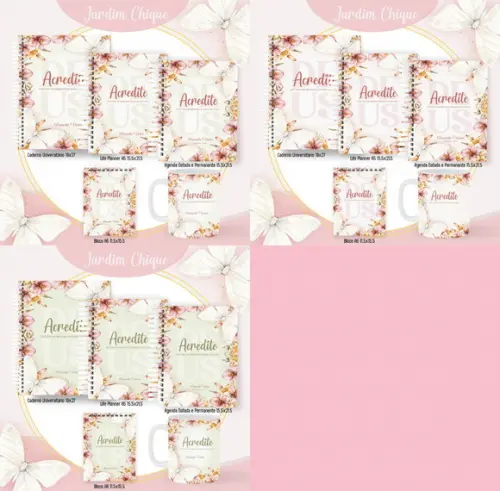 Combo de Capas Volta Ás Aulas Jardim Chique Png e / ou pdf