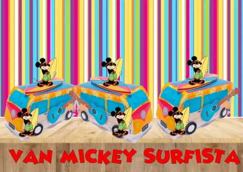 Arquivo Digital de Corte Silhouette Van Mickey Surfista