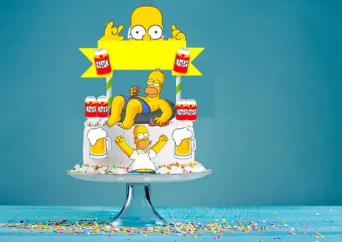 Arquivo Máquina Silhouette Topo de Bolo Homer Simpsons