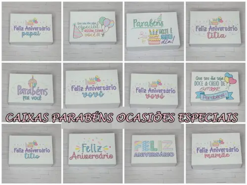 ARQUIVO SILHOUETTE CAIXAS PARABÉNS OCASIÕES ESPECIAIS