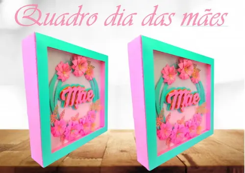 Arquivo Digital Silhouette Quadro Dia das Mães Luxo