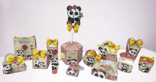 Arquivo Corte Digital Festa Panda Rosa Menina Luxo
