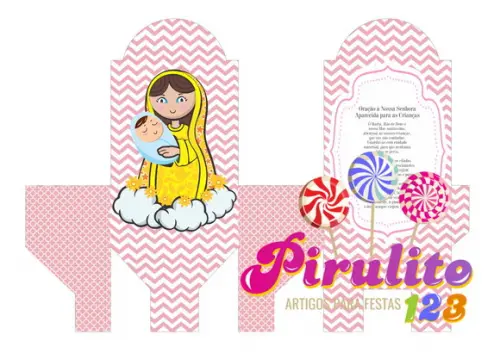ARQUIVO SILHOUETTE SACOLINHA NOSSA SENHORA BATIZADO MENINA