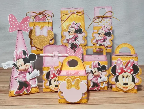 Arquivo Caixa Silhouette Minnie Rosa Luxo