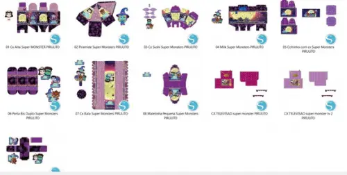 Arquivo Caixa Silhouette Super Monsters Luxo