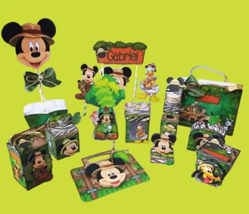 Arquivo de Corte Digital Silhouette Mickey Safari Luxo