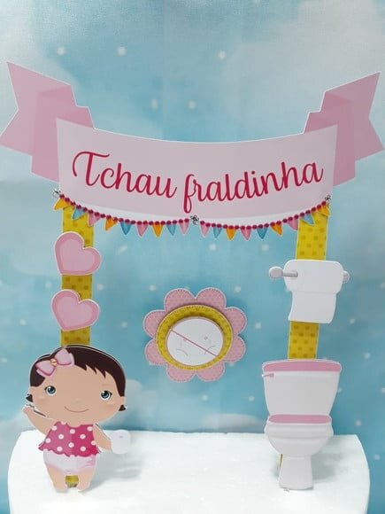 ARQUIVO DIGITAL SILHOUETTE ADEUS FRALDINHA MENINA LUXO